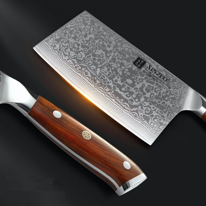 Professional Damascus Cleaver Knife