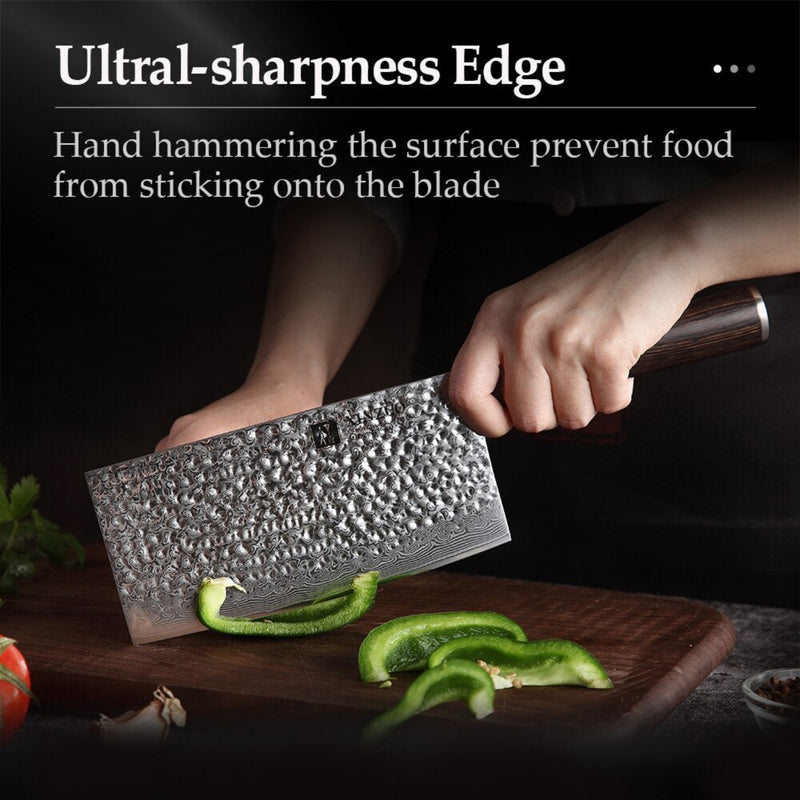 Professional Damascus Cleaver Knife