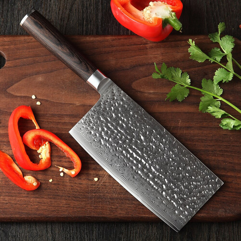 Professional Damascus Cleaver Knife